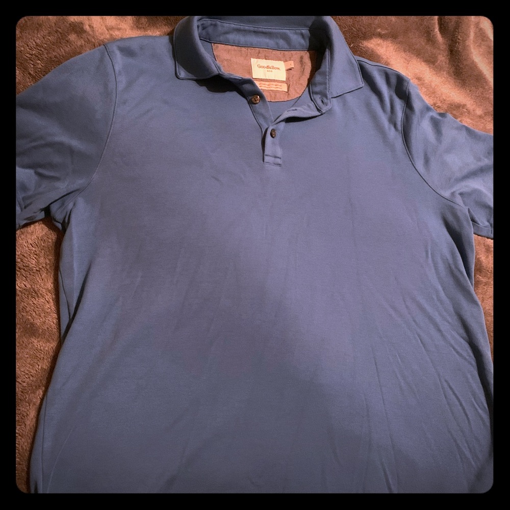 Men’s blue 3 button polo shirt.  Worn only once.